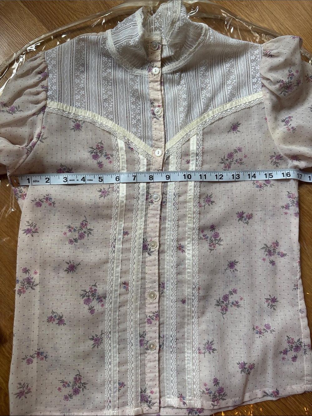 RARE 1981 Gunne Sax Sheer skirt top set cottagecore floral Two-Piece bridal prom - Picture 9 of 16